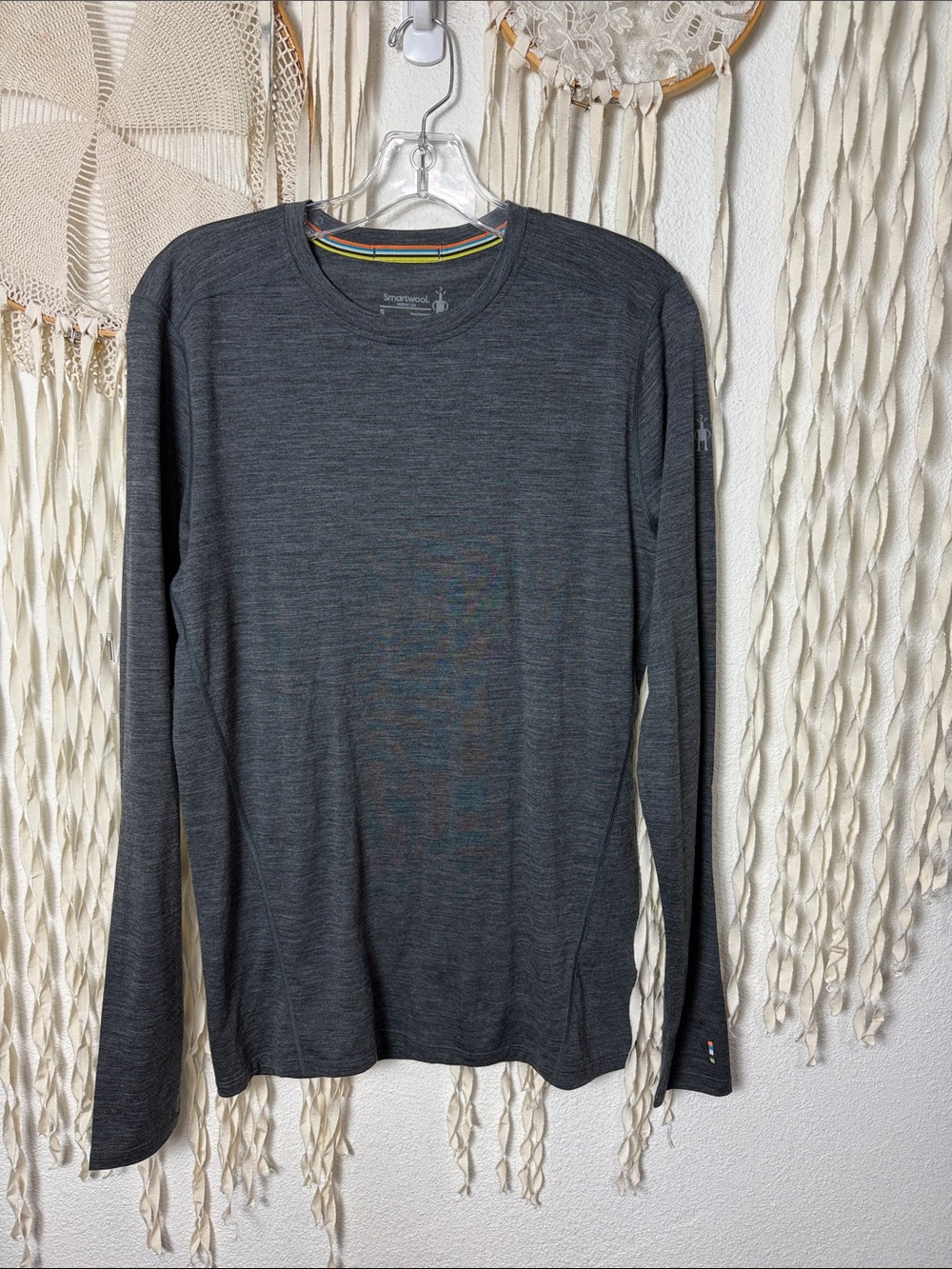 SMARTWOOL Gray Long Sleeve Men's Merino 150 Base Layer Size Small